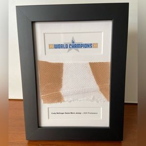 2020 LA Dodgers Framed Cody Bellinger Game Worn Jersey Patch, 2020 Postseason